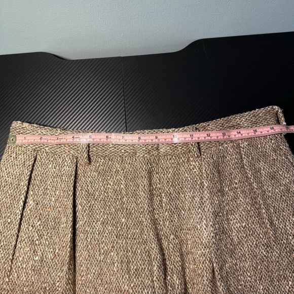 Polo Ralph Lauren Brown Tweed Wool Pleated Trousers Vintage Classic Fit 33x30 - Picture 11 of 13
